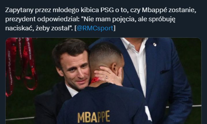 Prezydent Francji BĘDZIE NACISKAĆ na Mbappe, żeby został!